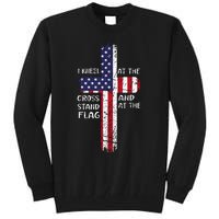 Kneel Cross At The Cross Memorial Day Never Forget Veteran Tall Sweatshirt