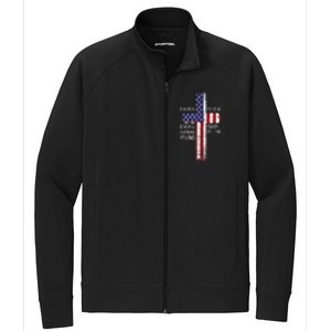 Kneel Cross At The Cross Memorial Day Never Forget Veteran Stretch Full-Zip Cadet Jacket