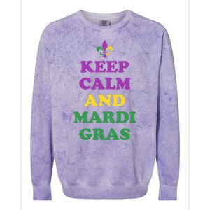 Keep Calm And Mardi Gras Festive Colorblast Crewneck Sweatshirt