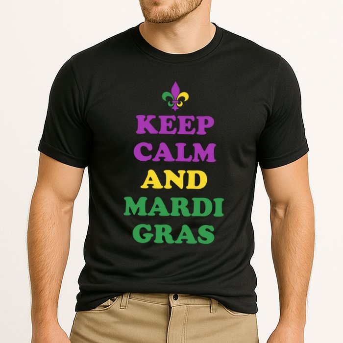 Keep Calm And Mardi Gras Festive Cooling Performance Crew T-Shirt