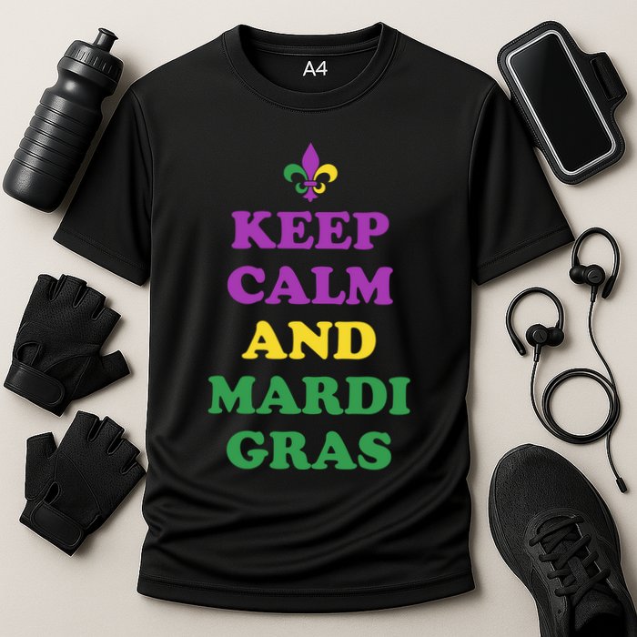 Keep Calm And Mardi Gras Festive Cooling Performance Crew T-Shirt