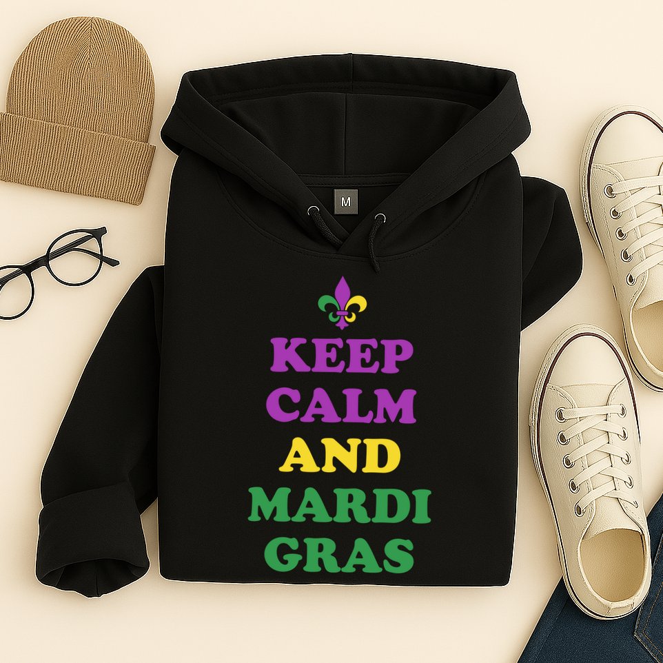 Keep Calm And Mardi Gras Festive Hoodie
