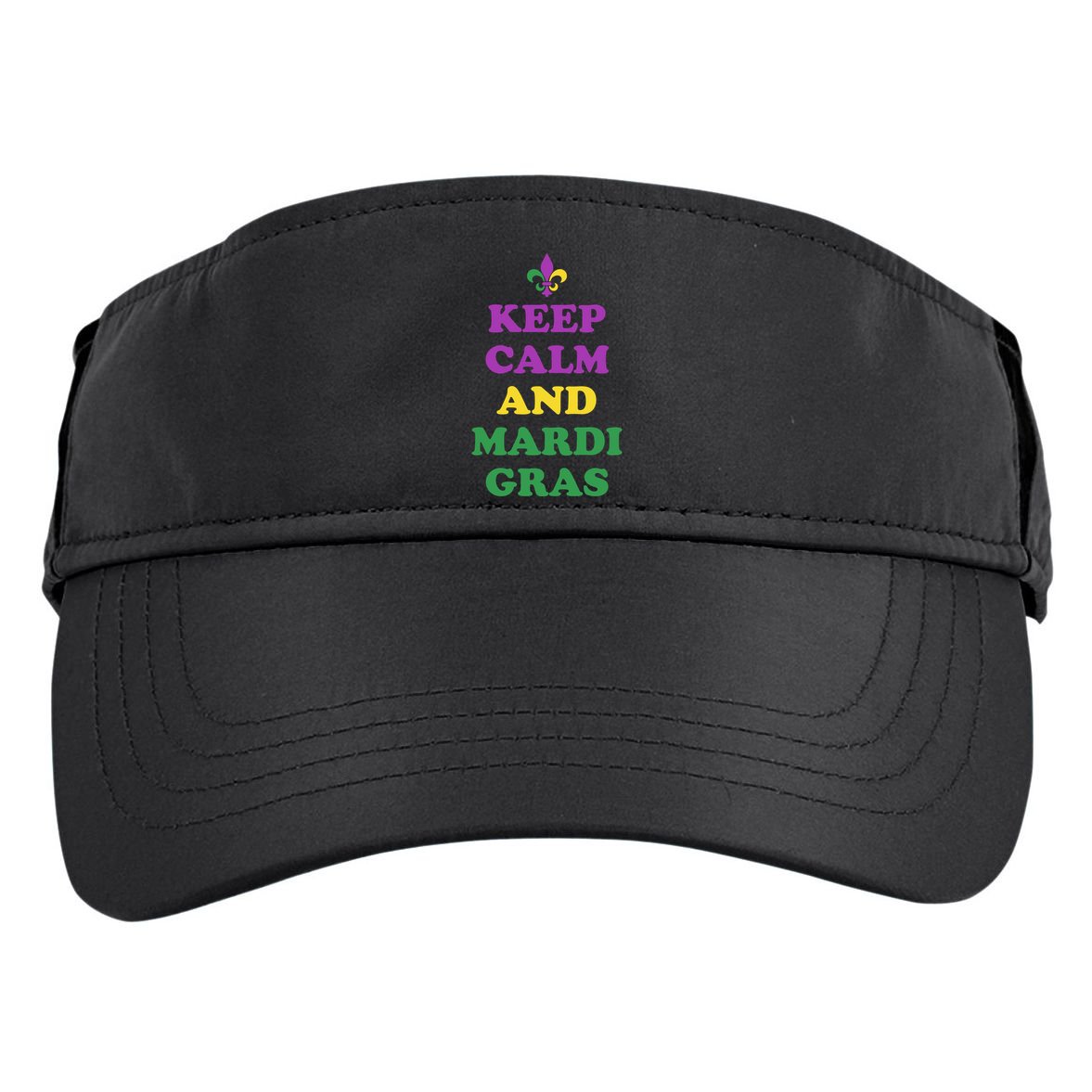 Keep Calm And Mardi Gras Festive Adult Drive Performance Visor