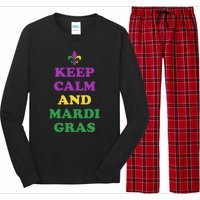 Keep Calm And Mardi Gras Festive Long Sleeve Pajama Set