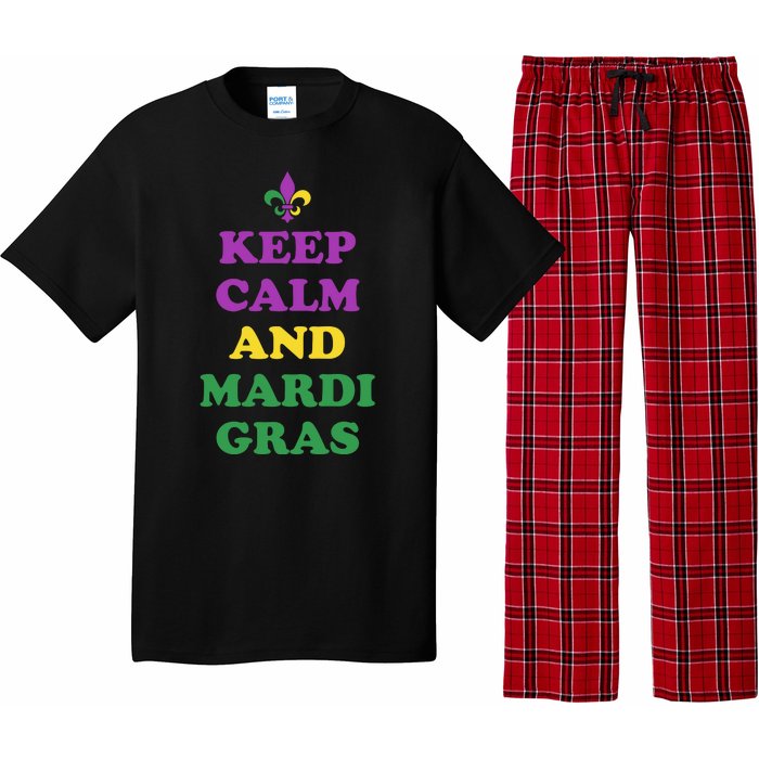 Keep Calm And Mardi Gras Festive Pajama Set