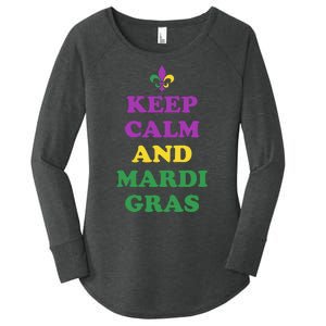 Keep Calm And Mardi Gras Festive Women's Perfect Tri Tunic Long Sleeve Shirt