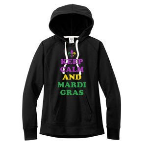 Keep Calm And Mardi Gras Festive Women's Fleece Hoodie