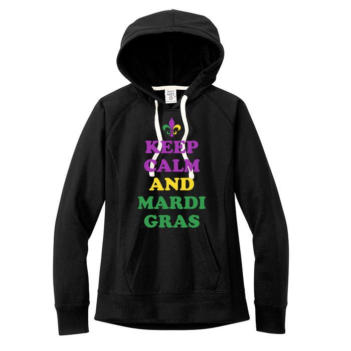 Keep Calm And Mardi Gras Festive Women's Fleece Hoodie