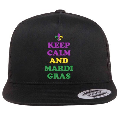 Keep Calm And Mardi Gras Festive Flatbill Hat