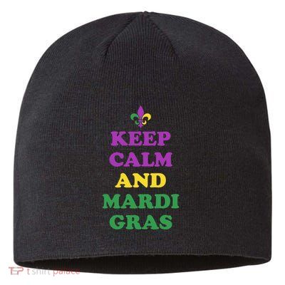 Keep Calm And Mardi Gras Festive Sustainable Beanie