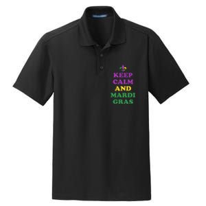 Keep Calm And Mardi Gras Festive Dry Zone Grid Polo