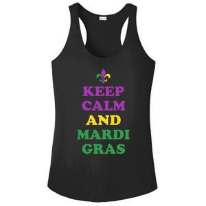 Keep Calm And Mardi Gras Festive Ladies PosiCharge Competitor Racerback Tank