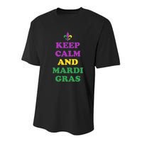 Keep Calm And Mardi Gras Festive Youth Performance Sprint T-Shirt