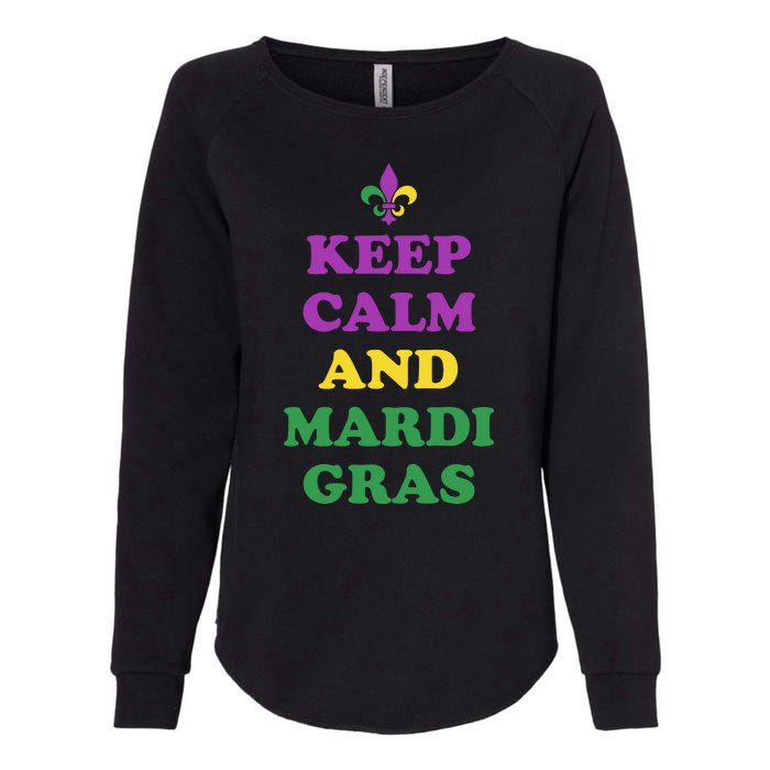 Keep Calm And Mardi Gras Festive Womens California Wash Sweatshirt