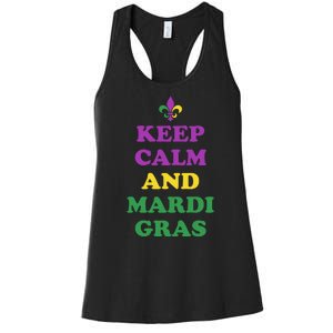 Keep Calm And Mardi Gras Festive Women's Racerback Tank