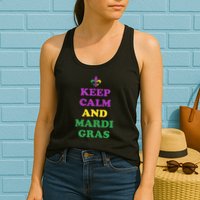Keep Calm And Mardi Gras Festive Womens Tank Top