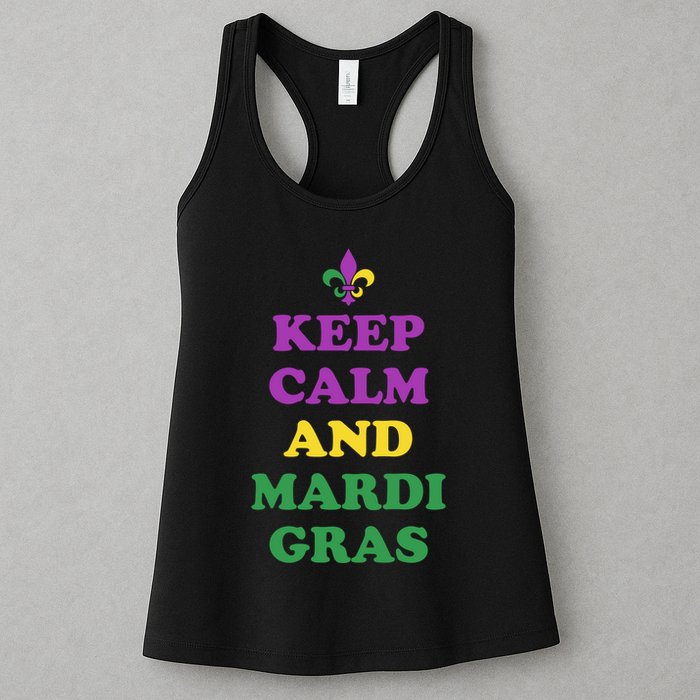 Keep Calm And Mardi Gras Festive Womens Tank Top