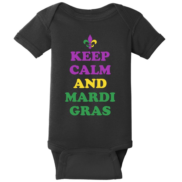 Keep Calm And Mardi Gras Festive Baby Bodysuit
