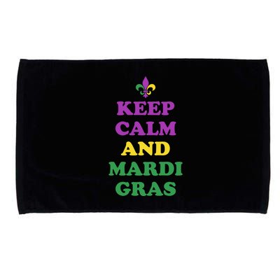 Keep Calm And Mardi Gras Festive Microfiber Hand Towel