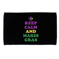 Keep Calm And Mardi Gras Festive Microfiber Hand Towel