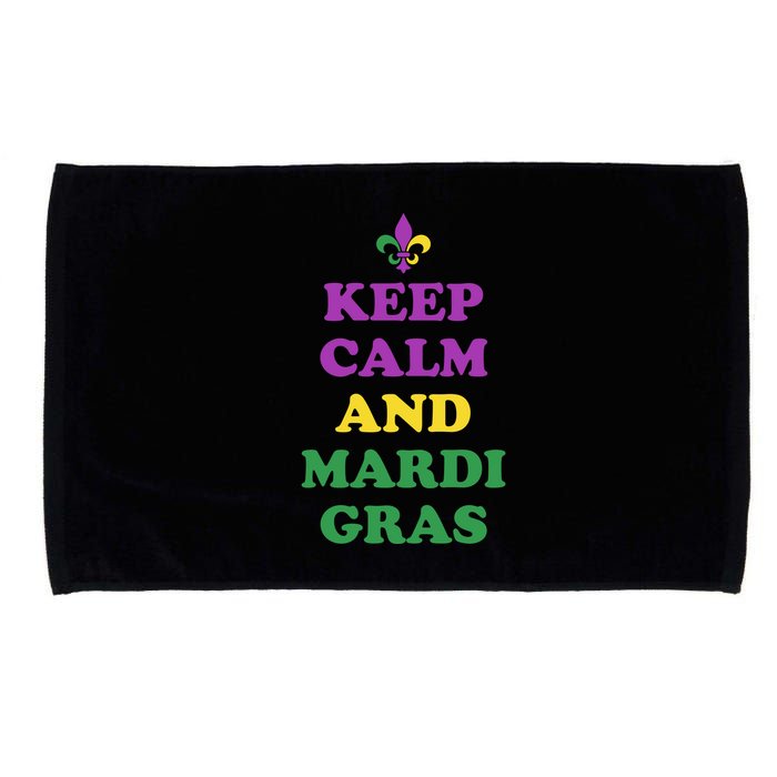 Keep Calm And Mardi Gras Festive Microfiber Hand Towel