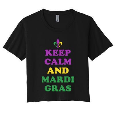 Keep Calm And Mardi Gras Festive Crop Top
