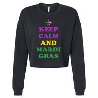 Keep Calm And Mardi Gras Festive Cropped Pullover Crew