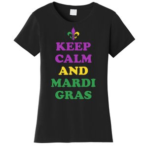 Keep Calm And Mardi Gras Festive Women's T-Shirt