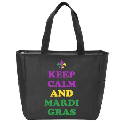 Keep Calm And Mardi Gras Festive Zip Tote Bag