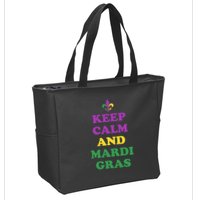 Keep Calm And Mardi Gras Festive Zip Tote Bag