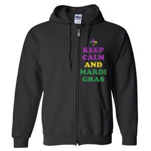 Keep Calm And Mardi Gras Festive Full Zip Hoodie