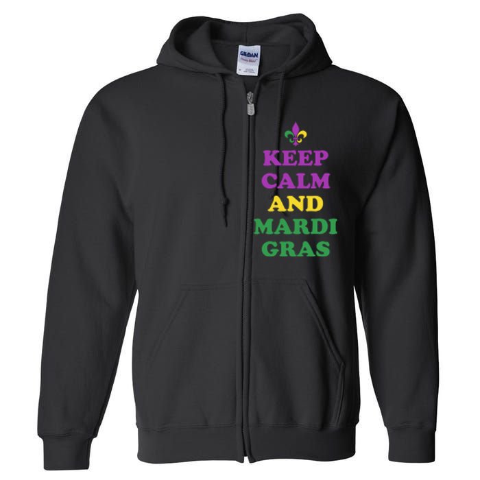 Keep Calm And Mardi Gras Festive Full Zip Hoodie