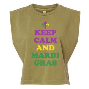 Keep Calm And Mardi Gras Festive Garment-Dyed Women's Muscle Tee