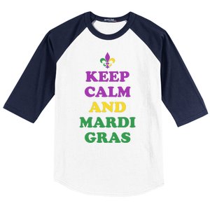 Keep Calm And Mardi Gras Festive Baseball Sleeve Shirt