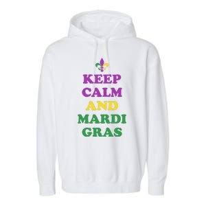 Keep Calm And Mardi Gras Festive Garment-Dyed Fleece Hoodie