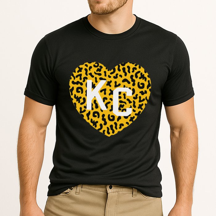 Kc Cheetah Animal Print Heart Kc Kansas City Cheetah Heart Cooling Performance Crew T-Shirt