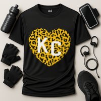 Kc Cheetah Animal Print Heart Kc Kansas City Cheetah Heart Cooling Performance Crew T-Shirt