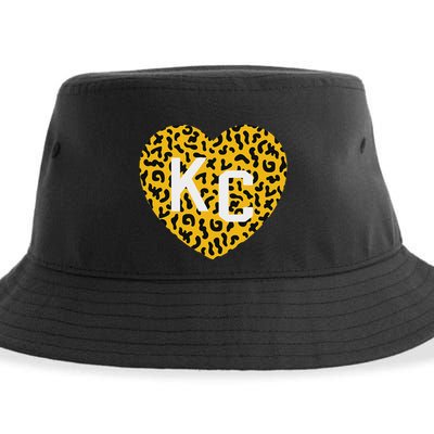 Kc Cheetah Animal Print Heart Kc Kansas City Cheetah Heart Sustainable Bucket Hat
