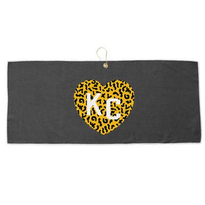 Kc Cheetah Animal Print Heart Kc Kansas City Cheetah Heart Large Microfiber Waffle Golf Towel