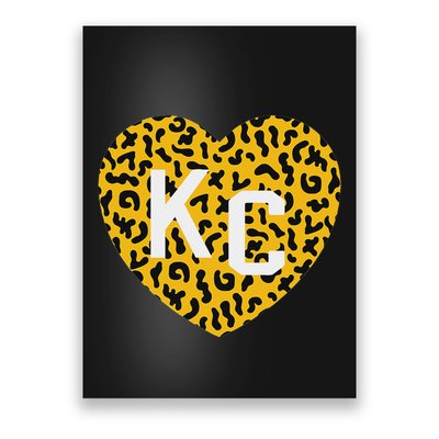 Kc Cheetah Animal Print Heart Kc Kansas City Cheetah Heart Poster