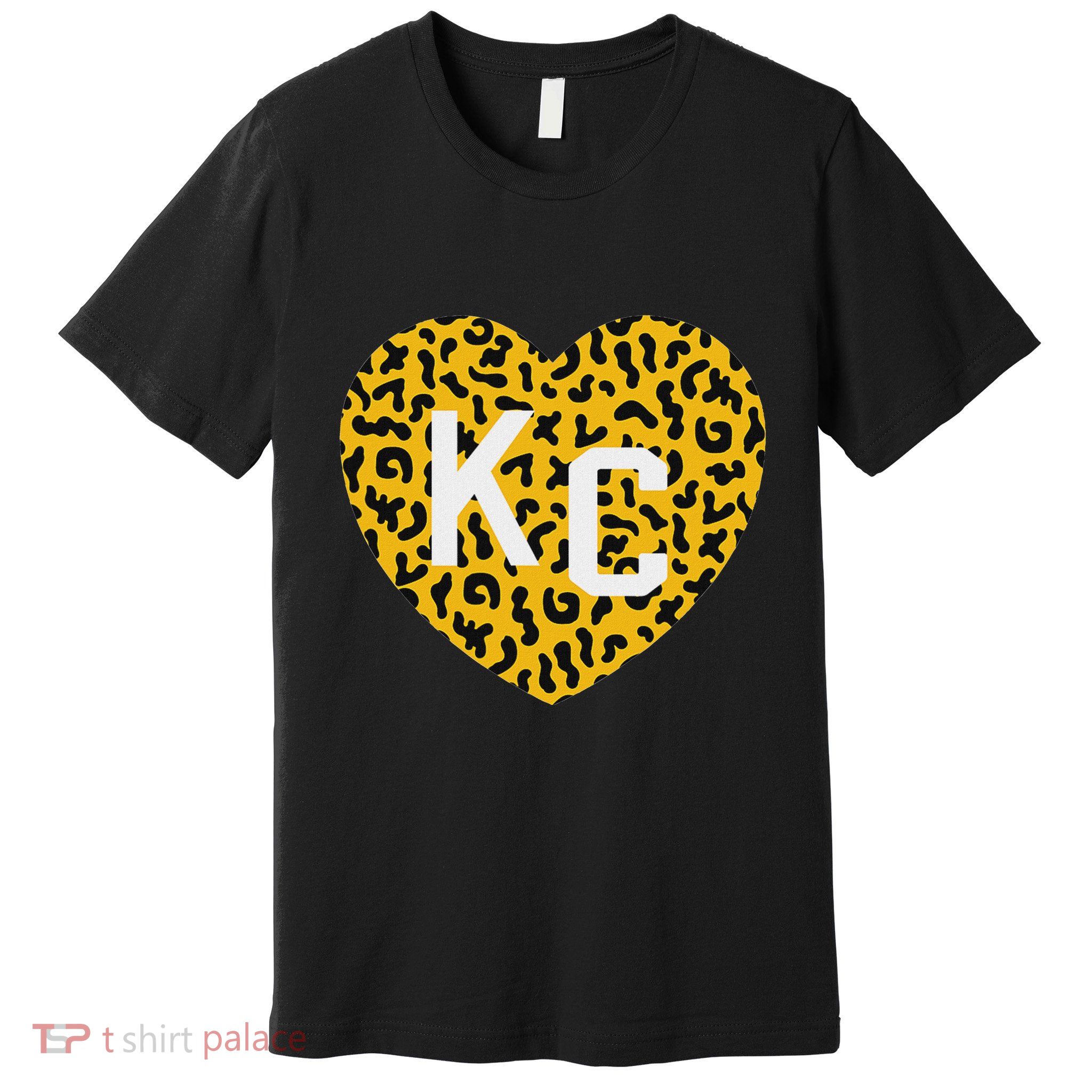 Kc Cheetah Animal Print Heart Kc Kansas City Cheetah Heart Premium T-Shirt
