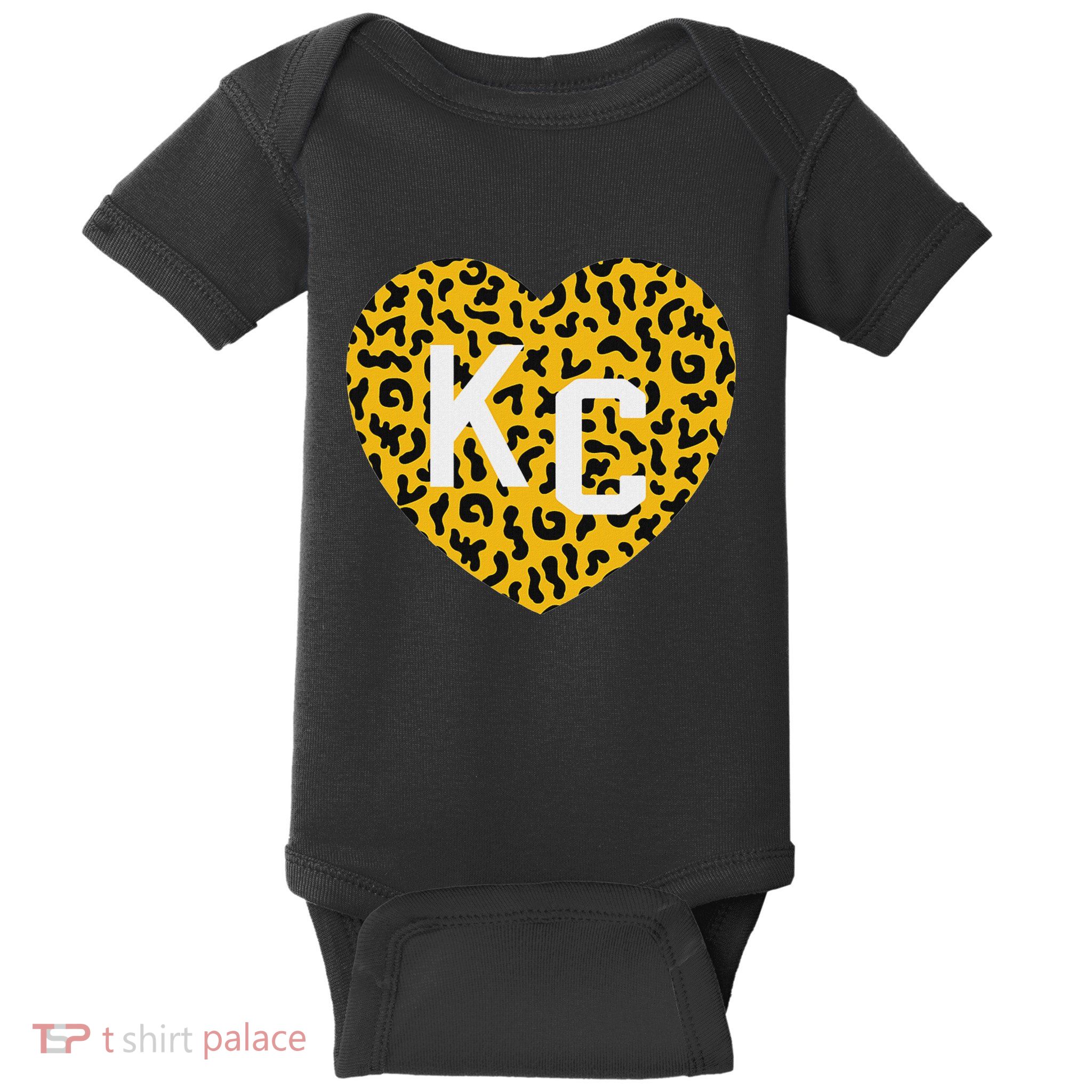 Kc Cheetah Animal Print Heart Kc Kansas City Cheetah Heart Baby Bodysuit