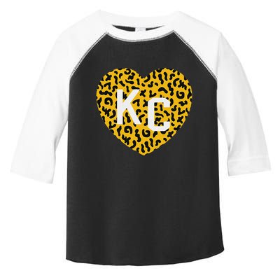 Kc Cheetah Animal Print Heart Kc Kansas City Cheetah Heart Toddler Fine Jersey T-Shirt