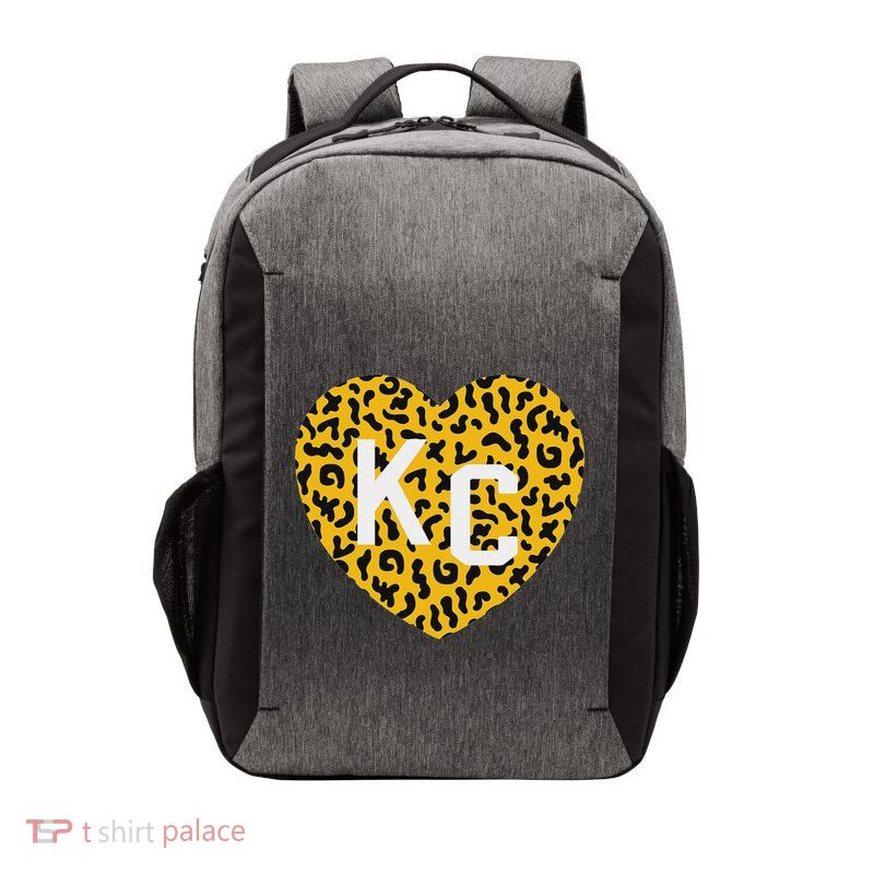 Kc Cheetah Animal Print Heart Kc Kansas City Cheetah Heart Vector Backpack