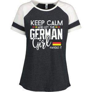 Keep Calm And Let The German Girl Handle It Enza Ladies Jersey Colorblock Tee