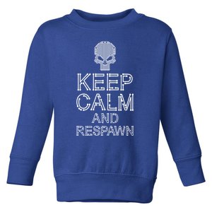 Keep Calm And Respawn Funny Gamer Skull Computer Circuit Cute Gift Toddler Sweatshirt