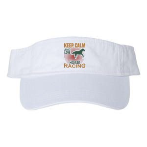 Keep Calm And Love Horse Racing Valucap Bio-Washed Visor