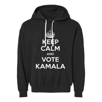 Keep Calm And Vote Kamala 2024 Pro Harris Walz 2024 Campaign Garment-Dyed Fleece Hoodie