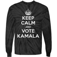 Keep Calm And Vote Kamala 2024 Pro Harris Walz 2024 Campaign Tie-Dye Long Sleeve Shirt