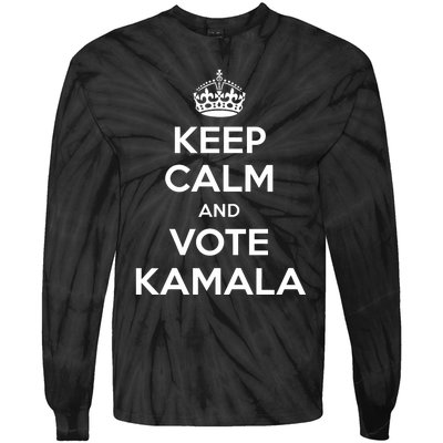 Keep Calm And Vote Kamala 2024 Pro Harris Walz 2024 Campaign Tie-Dye Long Sleeve Shirt